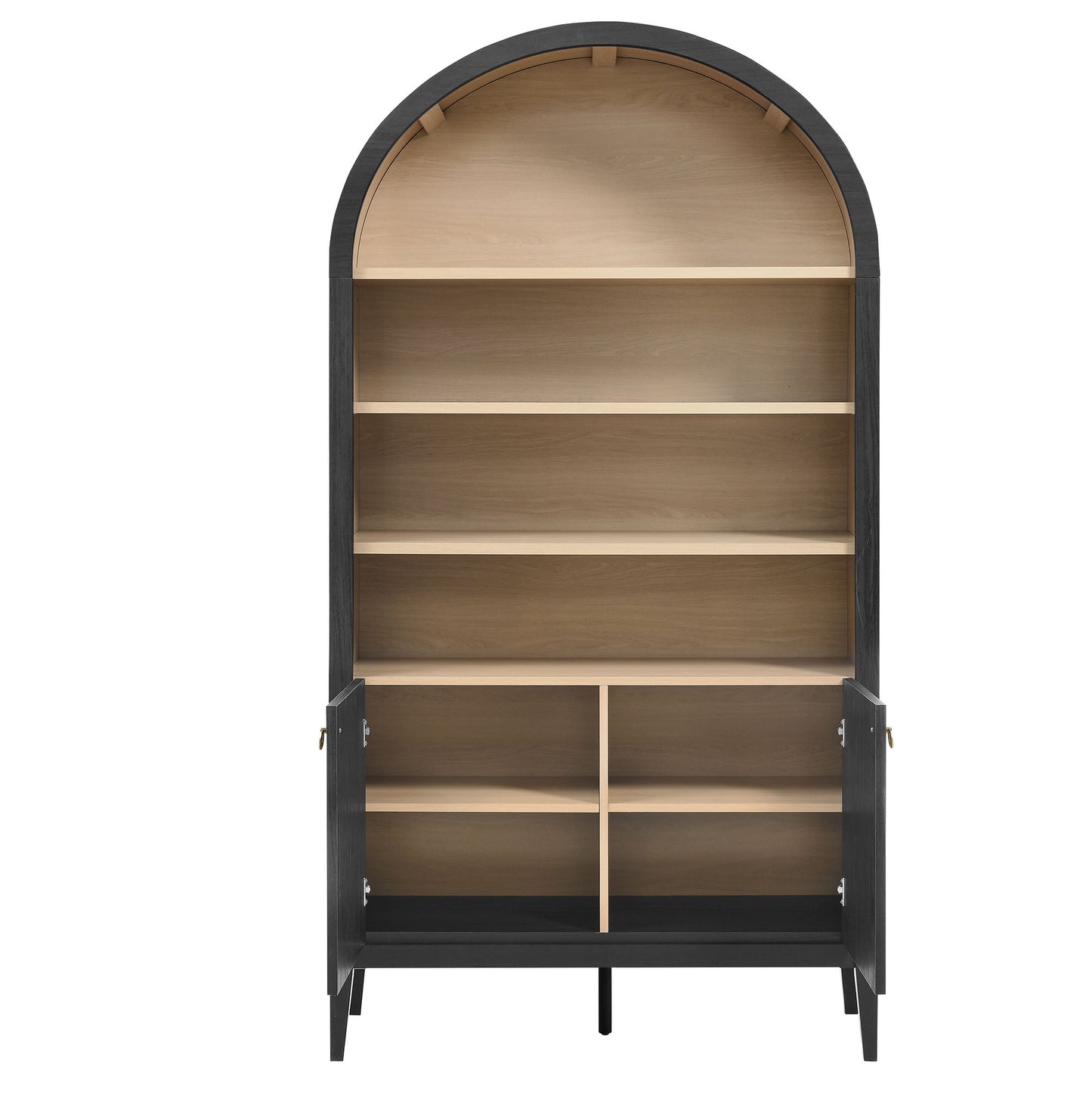 Modway - Nolan 74" Tall Wide Arched Storage Display Cabinet Bookshelf by Modway  Living Room Decor Black - EEI-7169-BLK-OAK