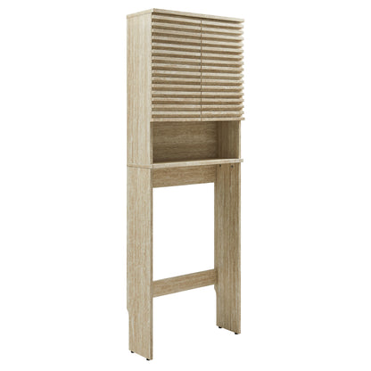 Modway - Render Over the Toilet Faux Travertine Bathroom Storage Cabinet by Modway  Bathroom Vanities Brown - EEI-7177-TRA