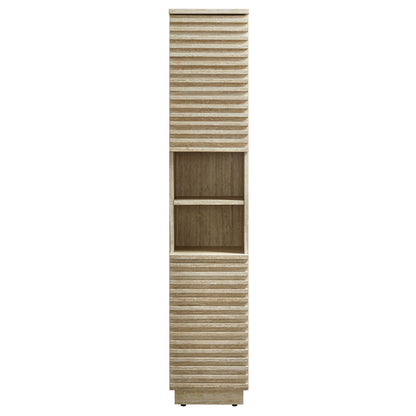 Modway - Render Tall Narrow Faux Travertine Linen Storage Cabinet by Modway  Bathroom Vanities Brown - EEI-7178-TRA