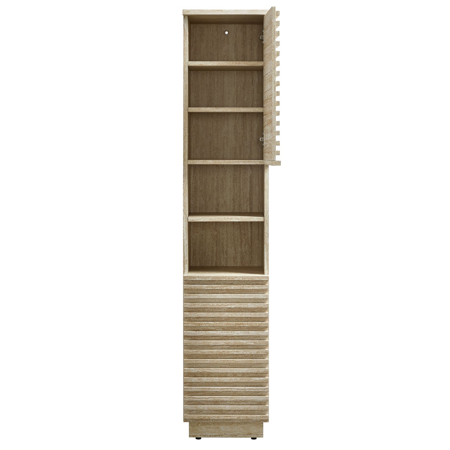 Modway - Render Tall Narrow Faux Travertine Linen Storage Cabinet by Modway  Bathroom Vanities Brown - EEI-7178-TRA