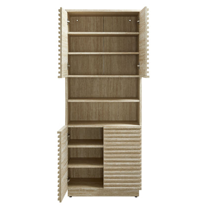 Modway - Render Tall Faux Travertine Linen Storage Cabinet by Modway  Bathroom Vanities Brown - EEI-7179-TRA