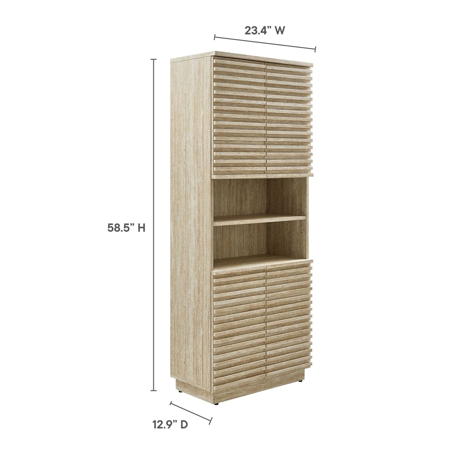 Modway - Render Tall Faux Travertine Linen Storage Cabinet by Modway  Bathroom Vanities Brown - EEI-7179-TRA