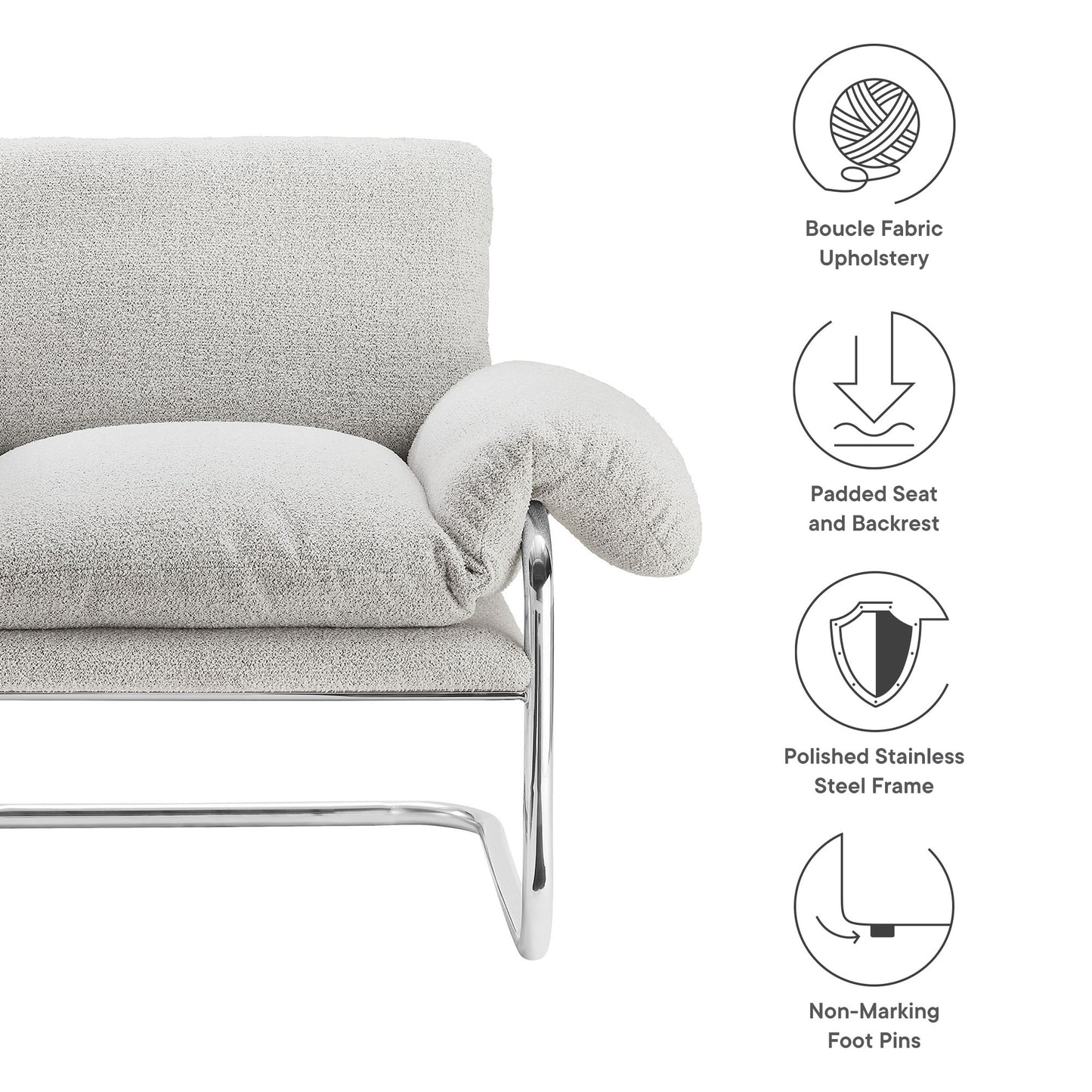 Modway - Ansel Boucle Fabric Accent Chair by Modway  Living Room Sofas and Armchairs Brown - EEI-7180-NPT