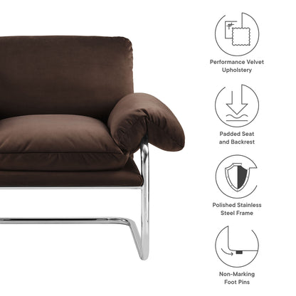 Modway - Ansel Performance Velvet Accent Chair by Modway  Living Room Sofas and Armchairs Brown - EEI-7181-CHB