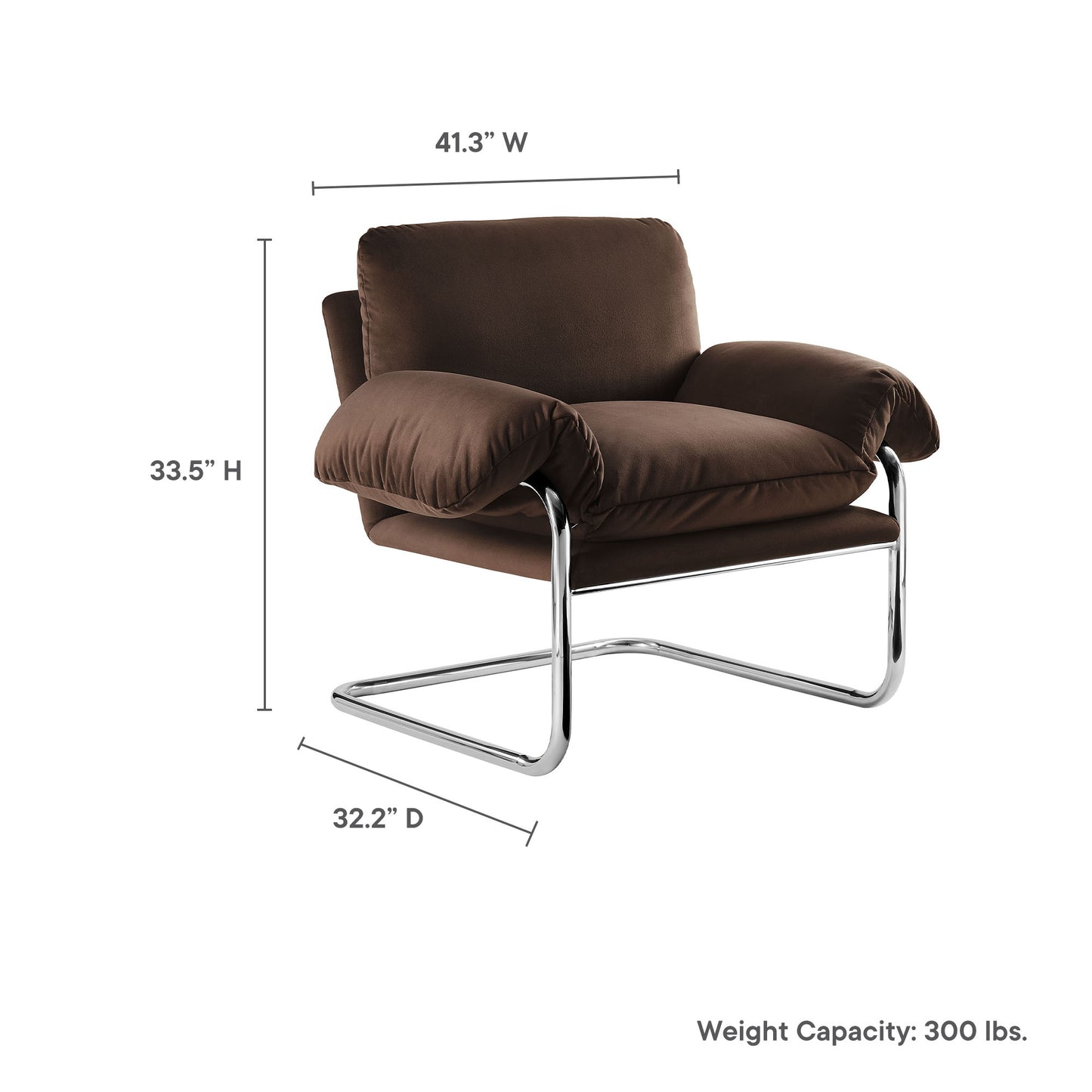 Modway - Ansel Performance Velvet Accent Chair by Modway  Living Room Sofas and Armchairs Brown - EEI-7181-CHB