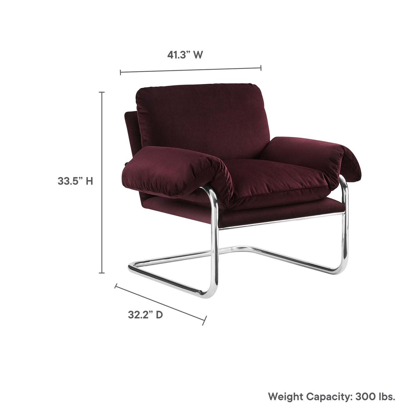 Modway - Ansel Performance Velvet Accent Chair by Modway  Living Room Sofas and Armchairs Red - EEI-7181-MUL