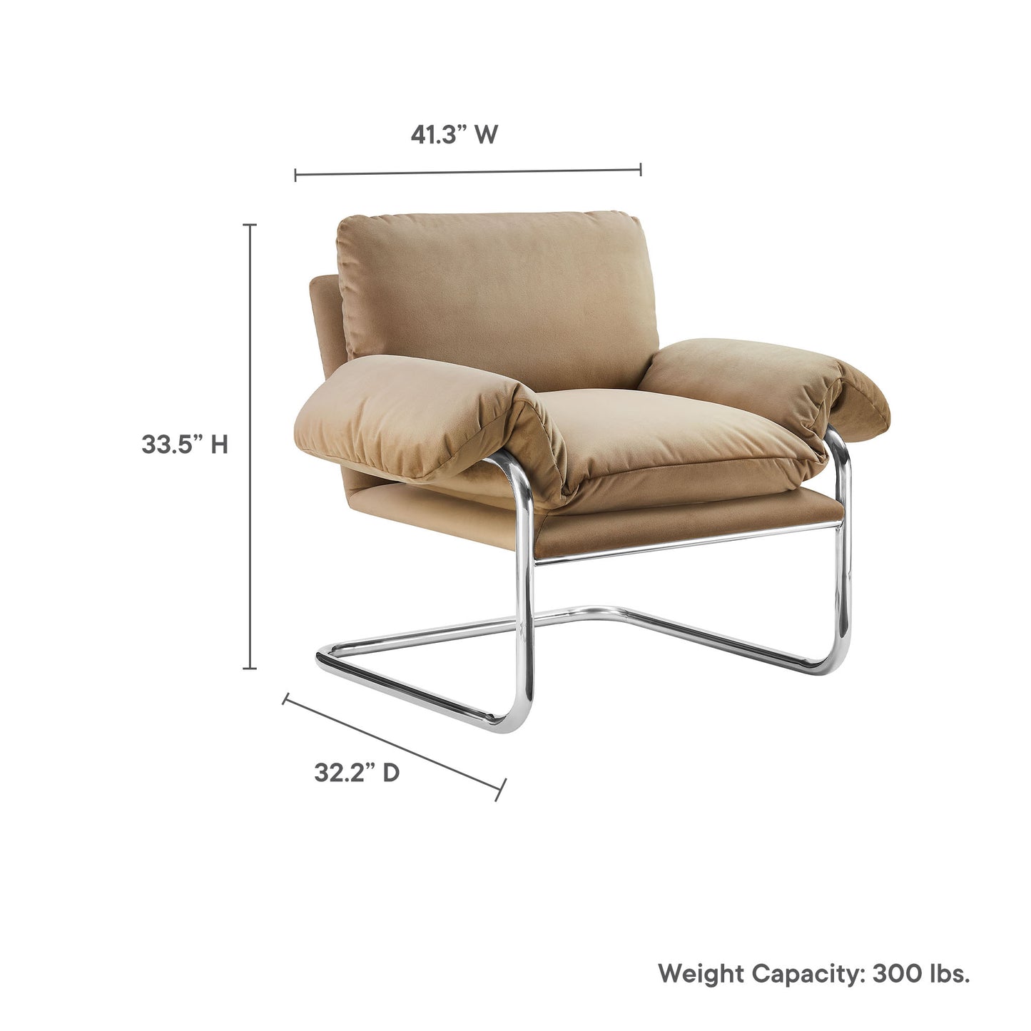 Modway - Ansel Performance Velvet Accent Chair by Modway  Living Room Sofas and Armchairs Brown - EEI-7181-TAU