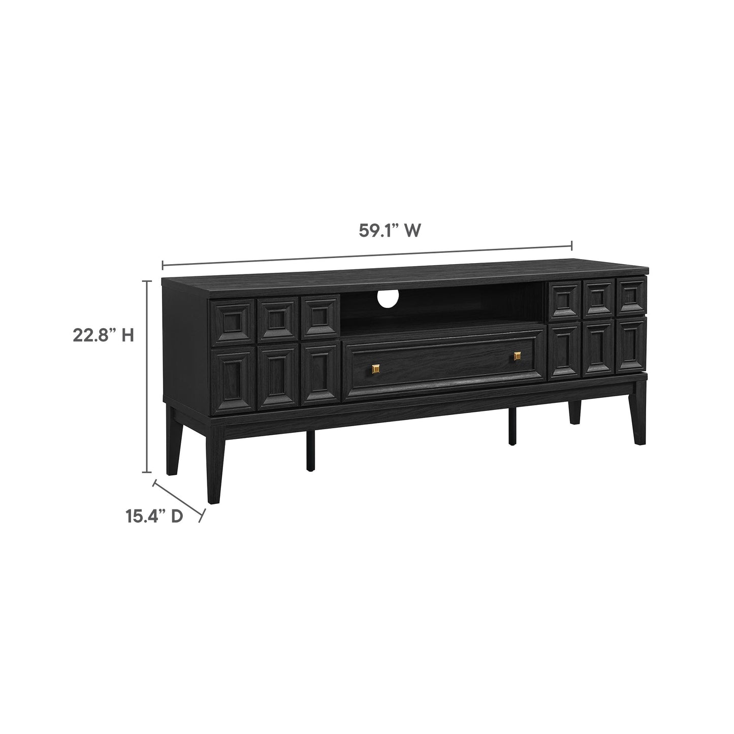 Modway - Samos 59" TV Stand by Modway  Living Room Decor Black - EEI-7182-BLK