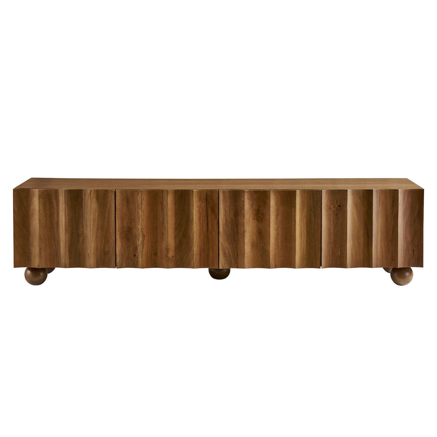 Modway - Sorren Scalloped 71" Wood TV Stand by Modway  Living Room Decor Brown - EEI-7184-WAL