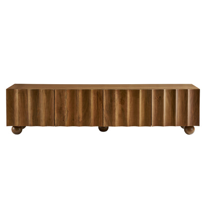 Modway - Sorren Scalloped 71" Wood TV Stand by Modway  Living Room Decor Brown - EEI-7184-WAL