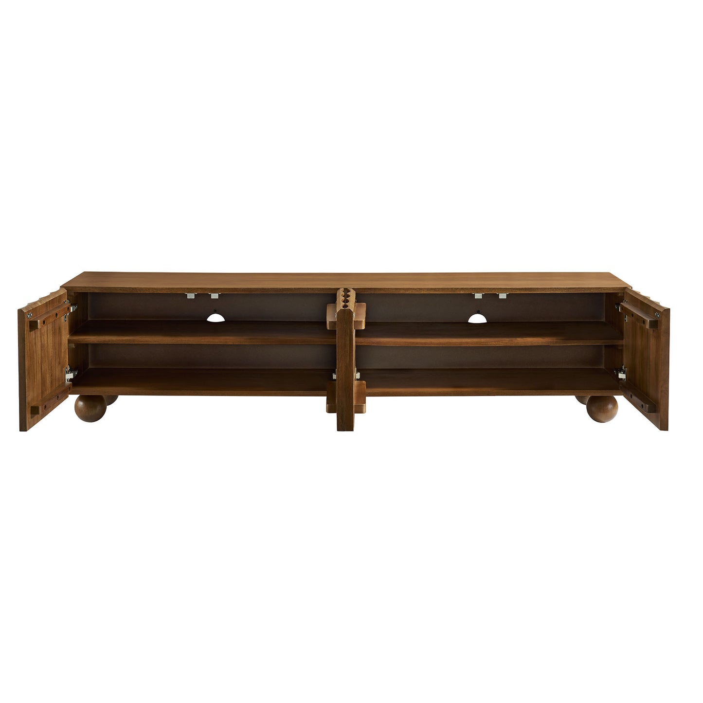 Modway - Sorren Scalloped 71" Wood TV Stand by Modway  Living Room Decor Brown - EEI-7184-WAL