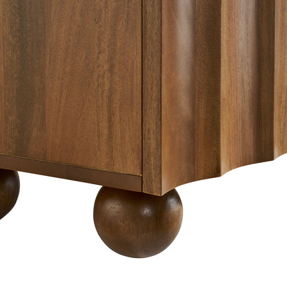 Modway - Sorren Scalloped 71" Wood TV Stand by Modway  Living Room Decor Brown - EEI-7184-WAL