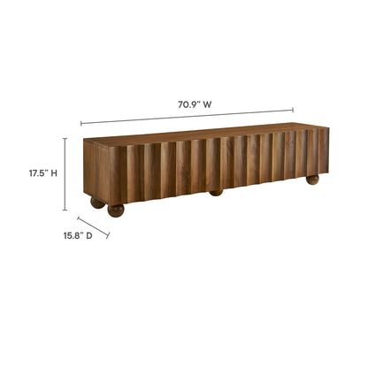 Modway - Sorren Scalloped 71" Wood TV Stand by Modway  Living Room Decor Brown - EEI-7184-WAL