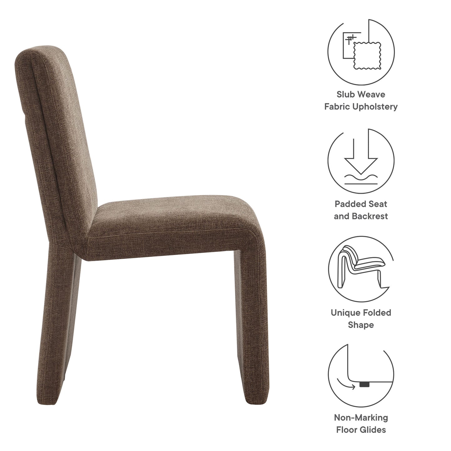 Modway - Emory Fabric Upholstered Dining Side Chair by Modway  Bar and Dining Dining Chairs Brown - EEI-7185-MOC