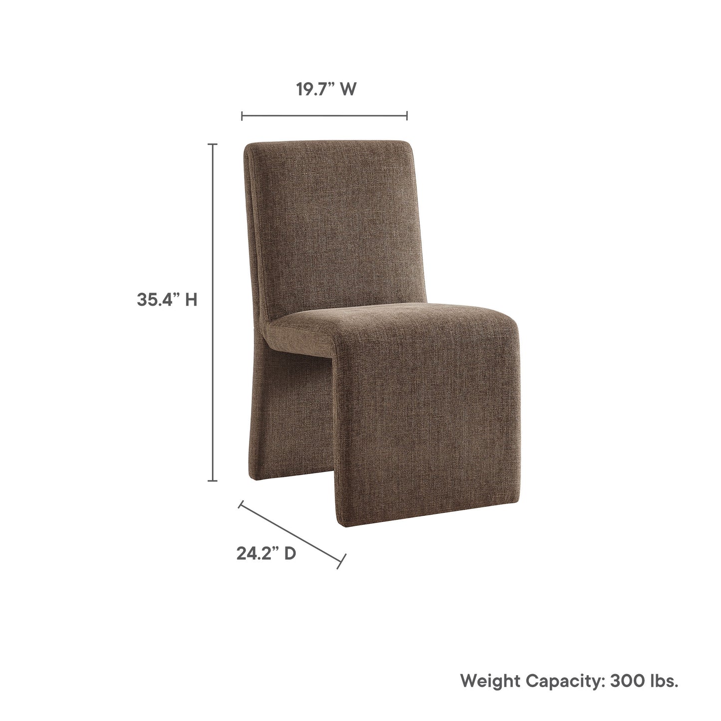 Modway - Emory Fabric Upholstered Dining Side Chair by Modway  Bar and Dining Dining Chairs Brown - EEI-7185-MOC