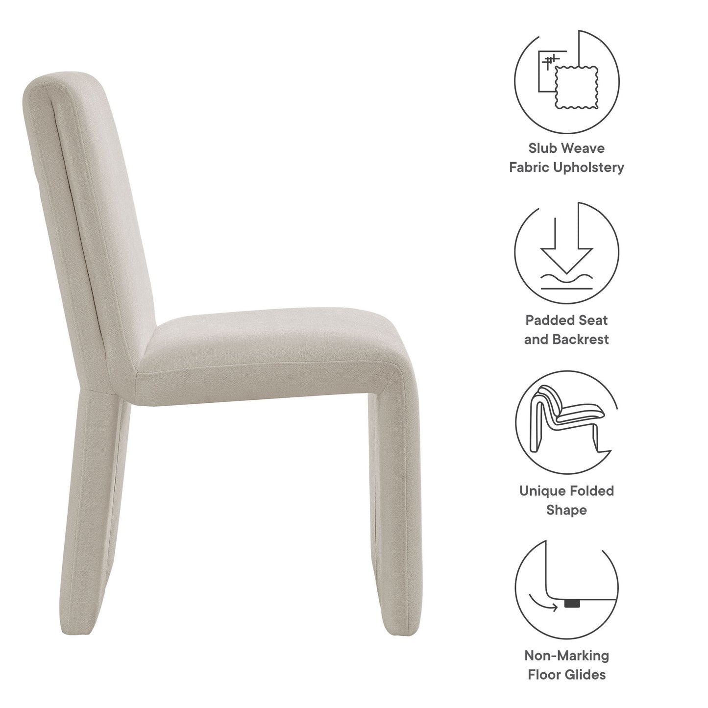 Modway - Emory Fabric Upholstered Dining Side Chair by Modway  Bar and Dining Dining Chairs White - EEI-7185-SAL