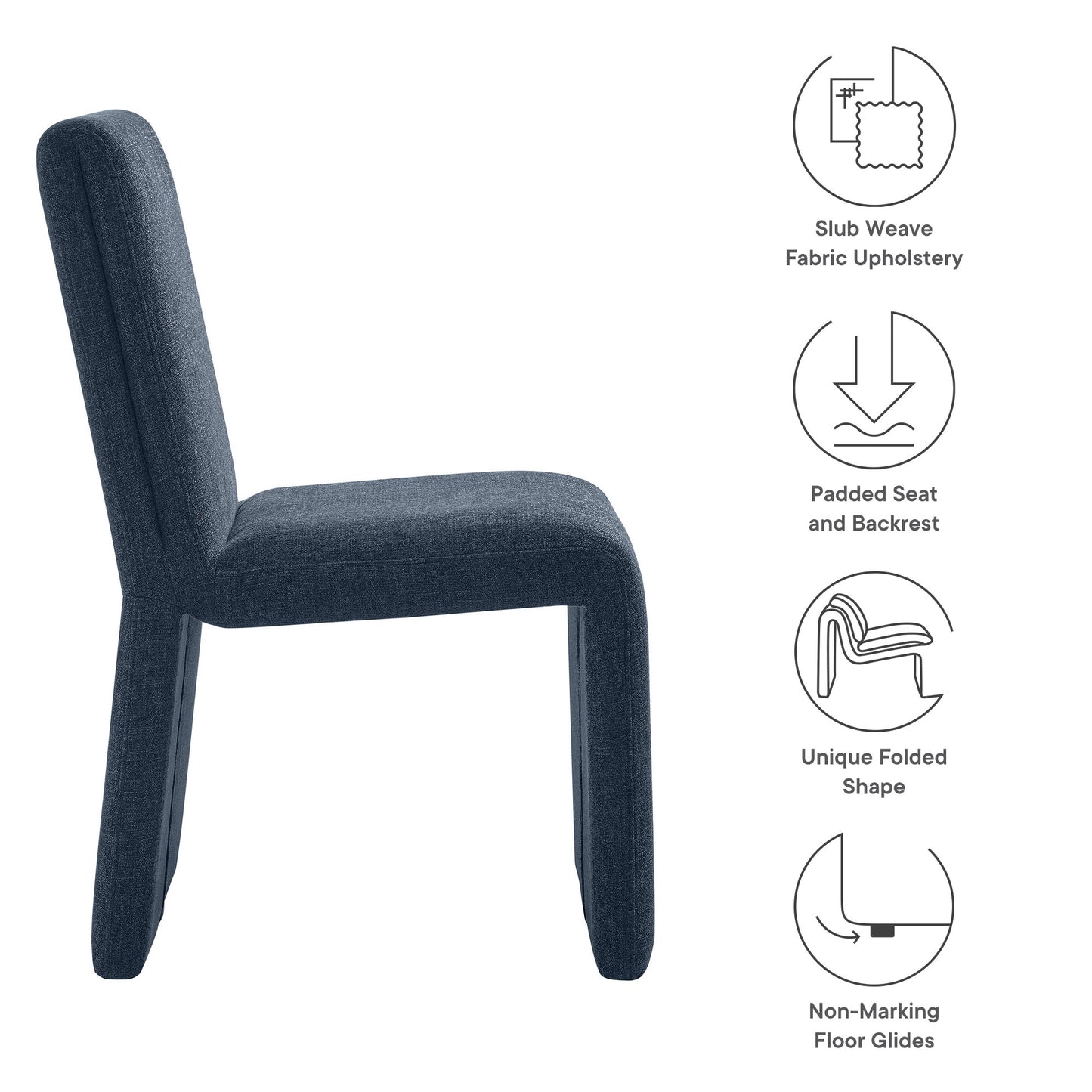 Modway - Emory Fabric Upholstered Dining Side Chair by Modway  Bar and Dining Dining Chairs Blue - EEI-7185-SLB