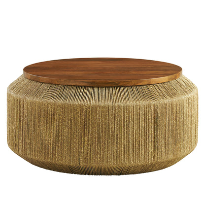 Modway - Maris Seagrass and Wood Coffee Table by Modway  Living Room Tables Brown - EEI-7187-WAL-NAT