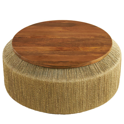 Modway - Maris Seagrass and Wood Coffee Table by Modway  Living Room Tables Brown - EEI-7187-WAL-NAT