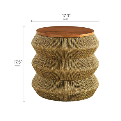 Modway - Maris Seagrass and Wood End Table by Modway  Living Room Tables Brown - EEI-7188-WAL-NAT