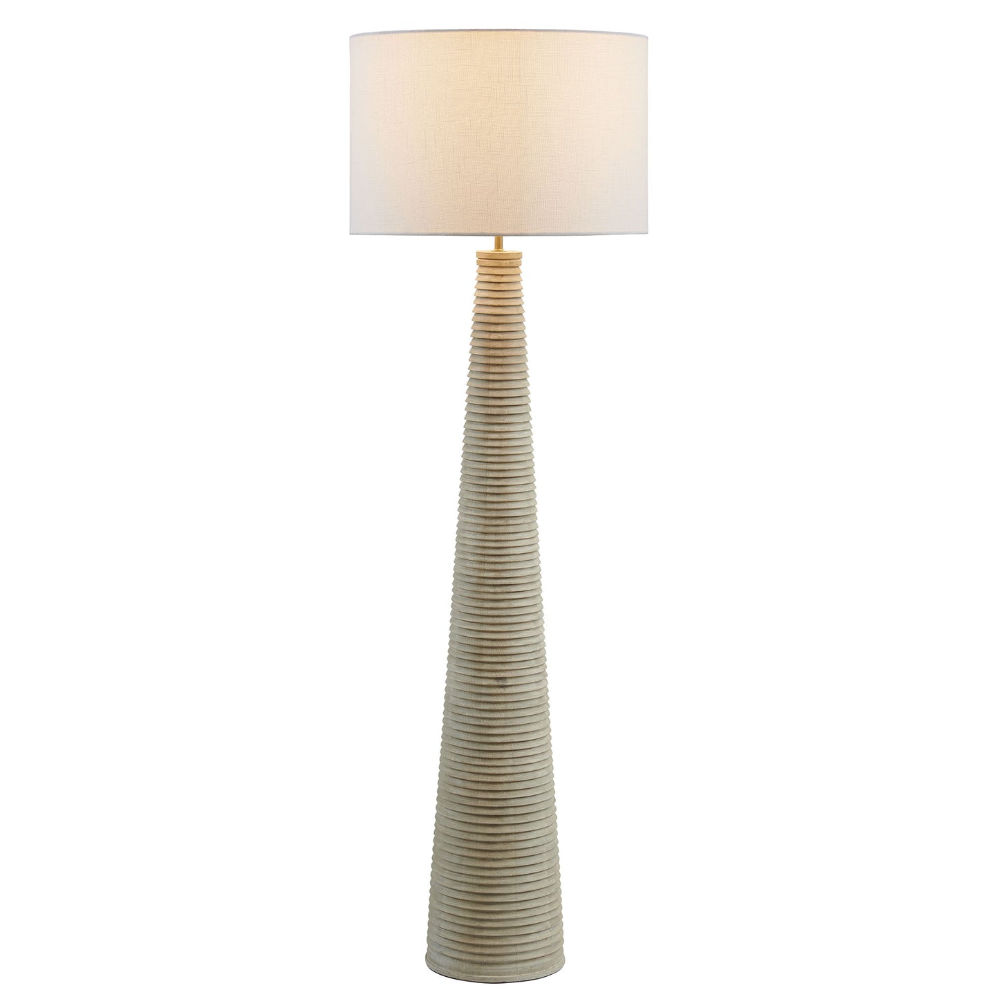 Modway - Saylor Carved Ribbed Wood Floor Lamp With Drum Shade by Modway  Lighting Floor Lamps White - EEI-7190-WHI-GRY