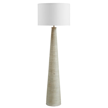 Modway - Saylor Carved Ribbed Wood Floor Lamp With Drum Shade by Modway  Lighting Floor Lamps White - EEI-7190-WHI-GRY