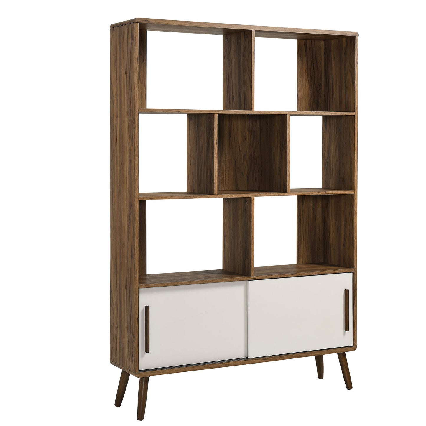 Modway - Transmit 45" Bookcase with Sliding Doors by Modway  Living Room Decor Brown - EEI-7193-WAL-LIN