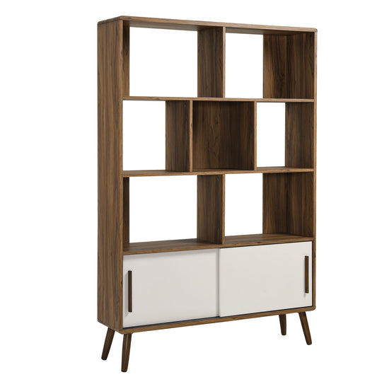Modway - Transmit 45" Bookcase with Sliding Doors by Modway  Living Room Decor Brown - EEI-7193-WAL-LIN