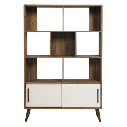 Modway - Transmit 45" Bookcase with Sliding Doors by Modway  Living Room Decor Brown - EEI-7193-WAL-LIN