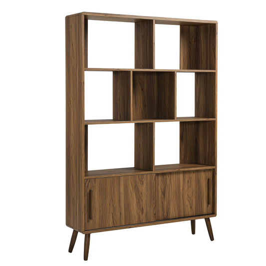 Modway - Transmit 45" Bookcase with Sliding Doors by Modway  Living Room Decor Brown - EEI-7193-WAL