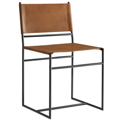 Modway - Thatcher Leather and Metal Dining Chair by Modway  Bar and Dining Dining Chairs Brown - EEI-7196-TAN