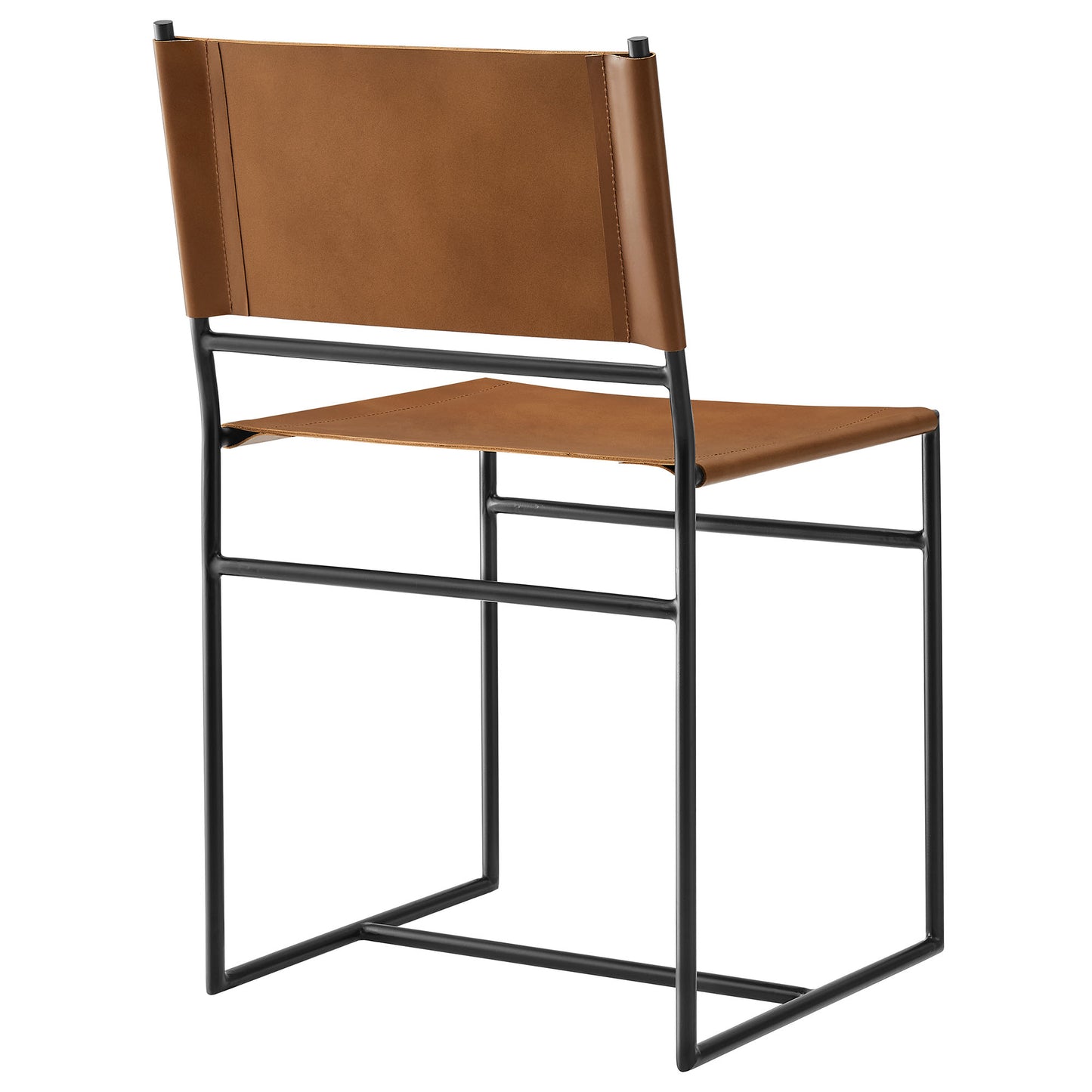 Modway - Thatcher Leather and Metal Dining Chair by Modway  Bar and Dining Dining Chairs Brown - EEI-7196-TAN