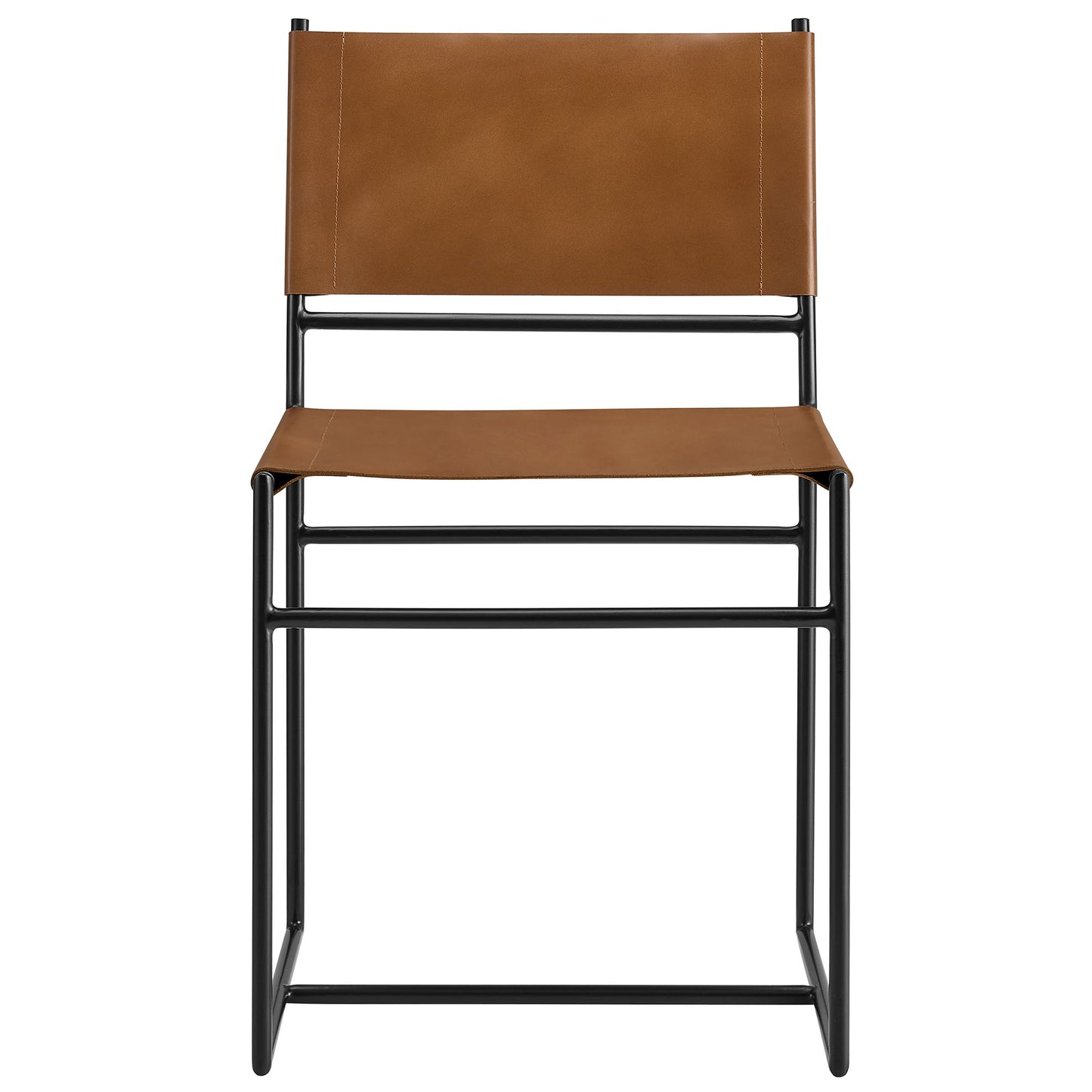 Modway - Thatcher Leather and Metal Dining Chair by Modway  Bar and Dining Dining Chairs Brown - EEI-7196-TAN