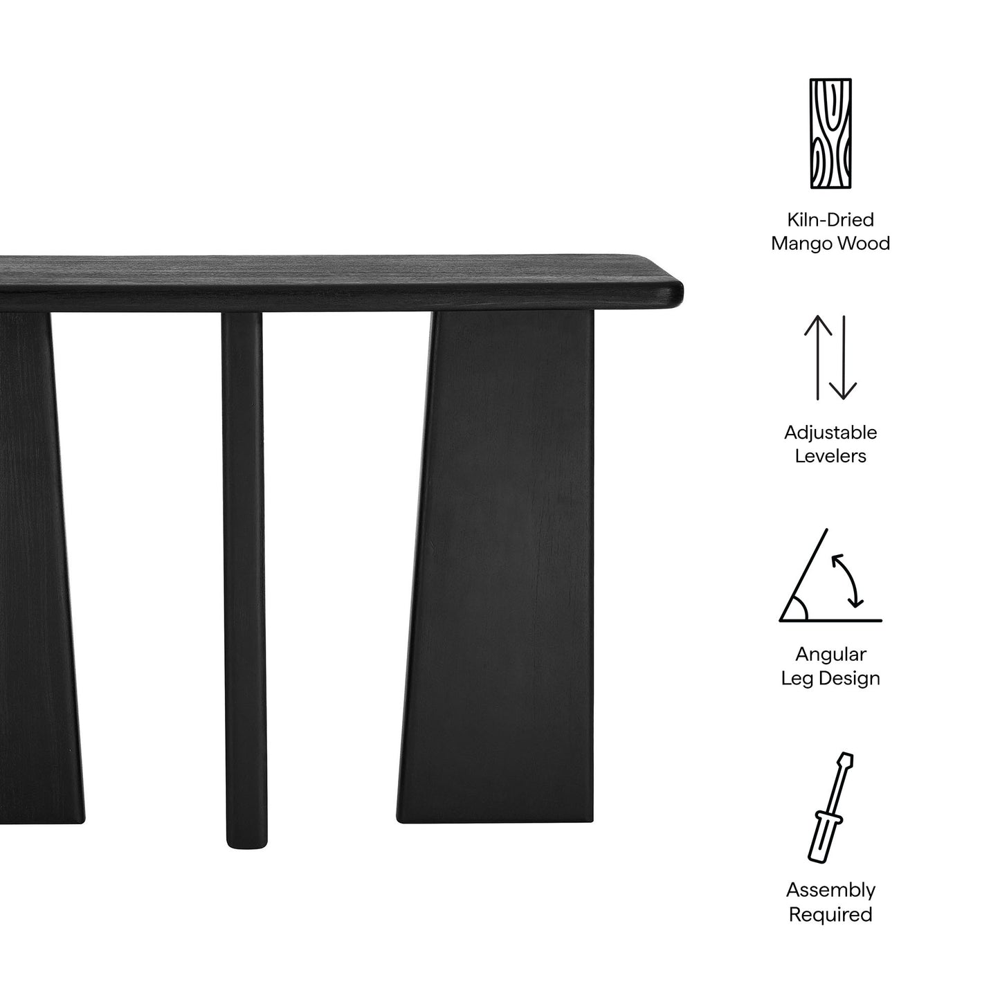 Modway - Porter 45" Wood Console Table by Modway  Living Room Tables Black - EEI-7197-BLK