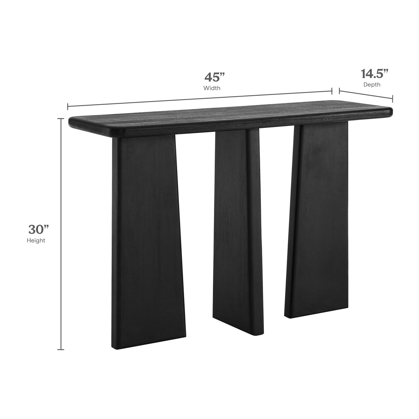 Modway - Porter 45" Wood Console Table by Modway  Living Room Tables Black - EEI-7197-BLK