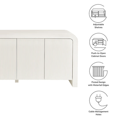 Modway - Waterflute 70" Fluted Sideboard Cabinet by Modway  Living Room Decor White - EEI-7198-IVO