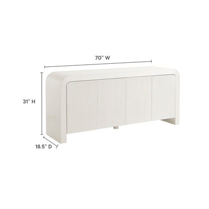 Modway - Waterflute 70" Fluted Sideboard Cabinet by Modway  Living Room Decor White - EEI-7198-IVO