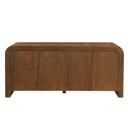 Modway - Waterflute 70" Fluted Sideboard Cabinet by Modway  Living Room Decor Brown - EEI-7198-WAL
