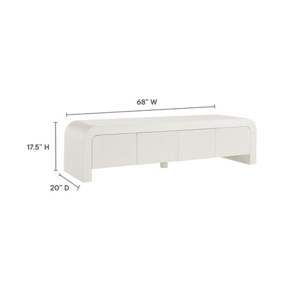 Modway - Waterflute 68" Fluted TV Stand by Modway  Living Room Decor White - EEI-7199-IVO
