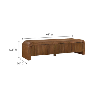 Modway - Waterflute 68" Fluted TV Stand by Modway  Living Room Decor Brown - EEI-7199-WAL