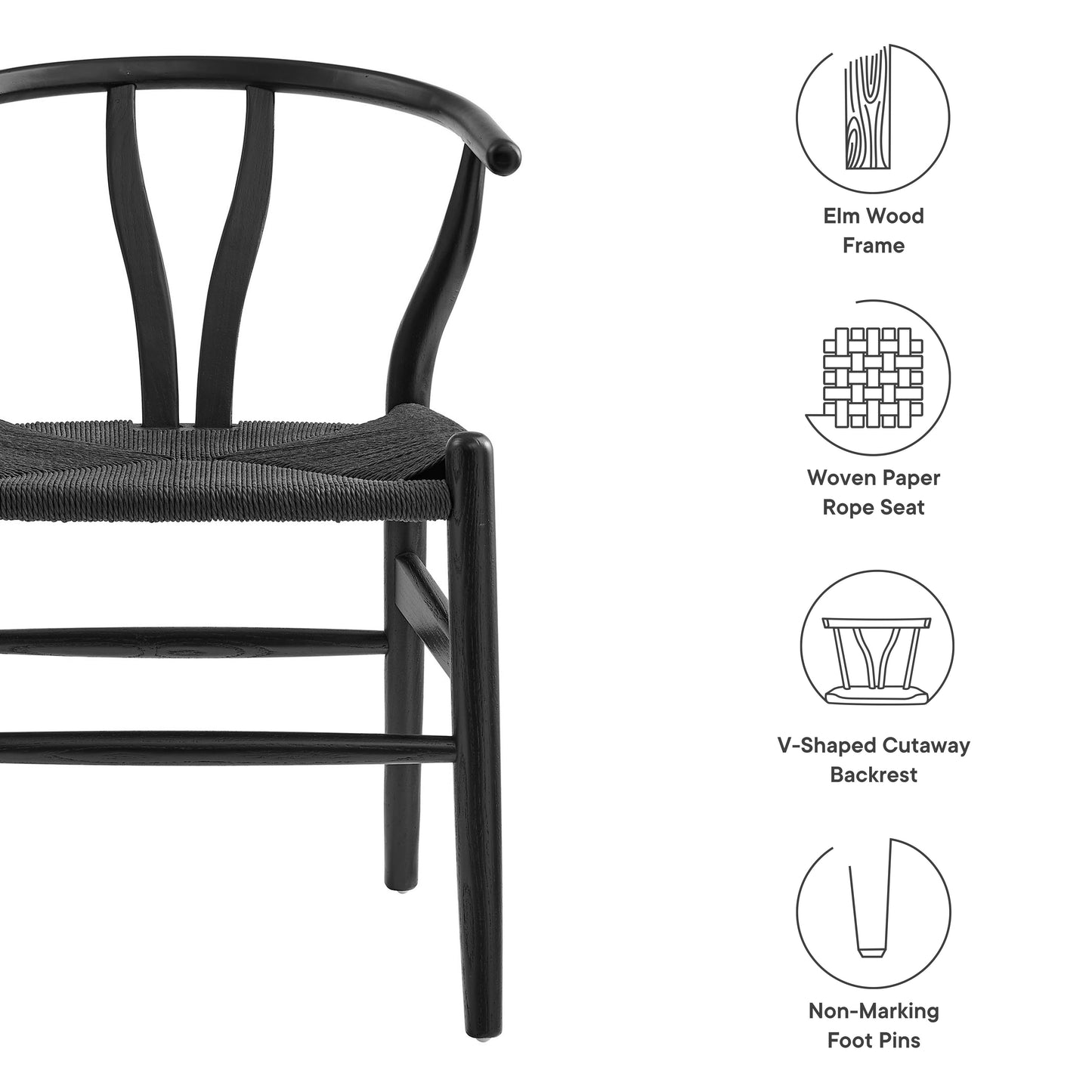 Modway - Amish 29" Wood Dining Chair by Modway  Bar and Dining Dining Chairs Black - EEI-7200-BLK-BLK