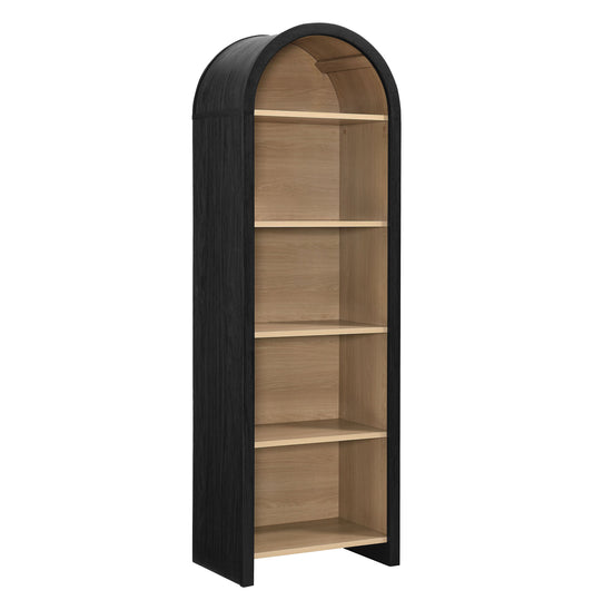 Modway - Evie Arched Narrow Bookcase Display Cabinet by Modway  Living Room Decor Black - EEI-7201-BLK-OAK
