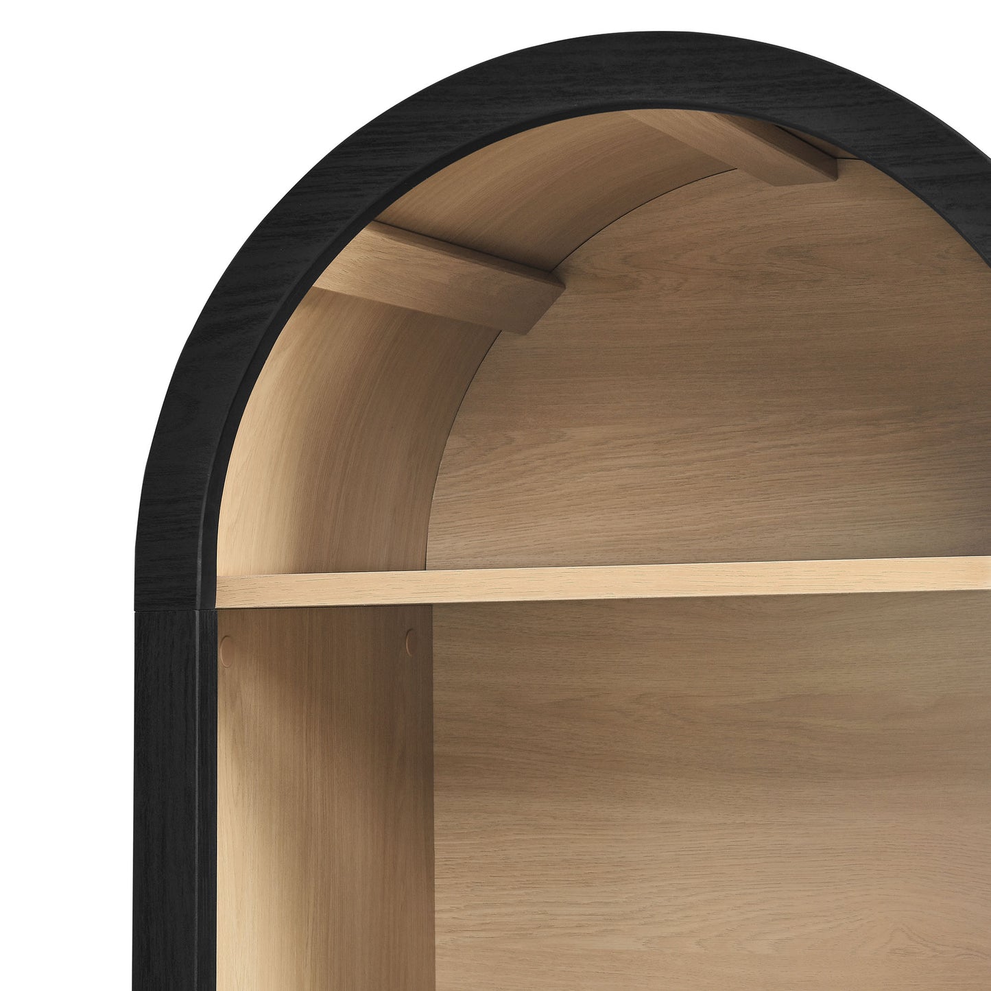 Modway - Evie Arched Narrow Bookcase Display Cabinet by Modway  Living Room Decor Black - EEI-7201-BLK-OAK