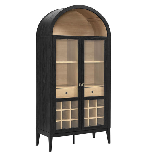 Modway - Nolan Arched Bar Cabinet by Modway  Bar and Dining  Black - EEI-7203-BLK-OAK