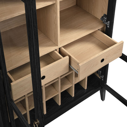 Modway - Nolan Arched Bar Cabinet by Modway  Bar and Dining  Black - EEI-7203-BLK-OAK