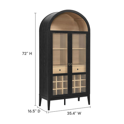 Modway - Nolan Arched Bar Cabinet by Modway  Bar and Dining  Black - EEI-7203-BLK-OAK