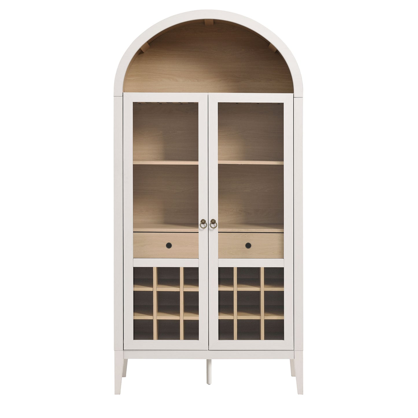 Modway - Nolan Arched Bar Cabinet by Modway  Bar and Dining  White - EEI-7203-IVO-OAK