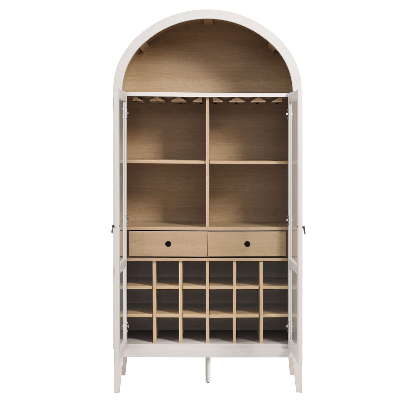 Modway - Nolan Arched Bar Cabinet by Modway  Bar and Dining  White - EEI-7203-IVO-OAK