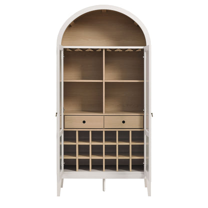 Modway - Nolan Arched Bar Cabinet by Modway  Bar and Dining  White - EEI-7203-IVO-OAK