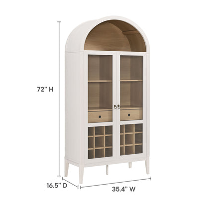 Modway - Nolan Arched Bar Cabinet by Modway  Bar and Dining  White - EEI-7203-IVO-OAK